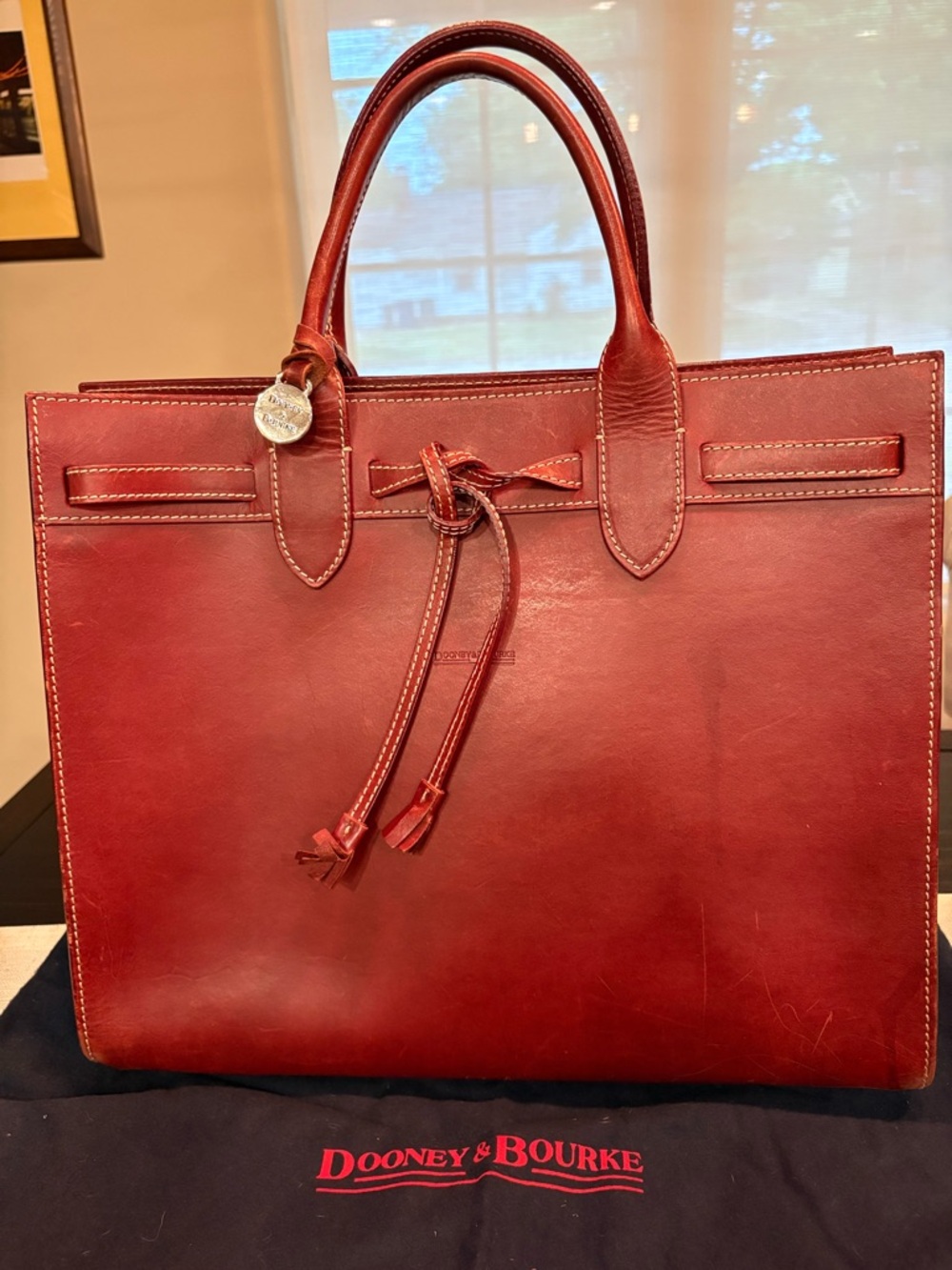 Dooney & Bourke Red Leather Structured Tote